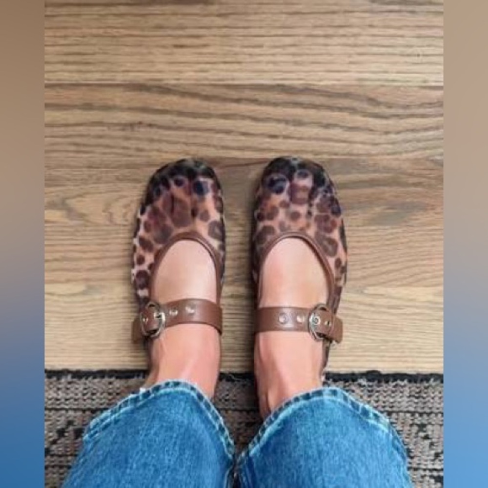 Reformation Bethany Ballet Flat Leopard Mesh - Picture 10 of 13